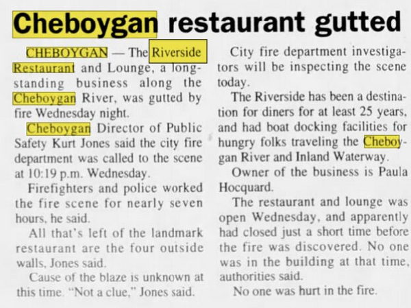 Jacks Riverside Restaurant - Apr 22 1994 Fire (newer photo)